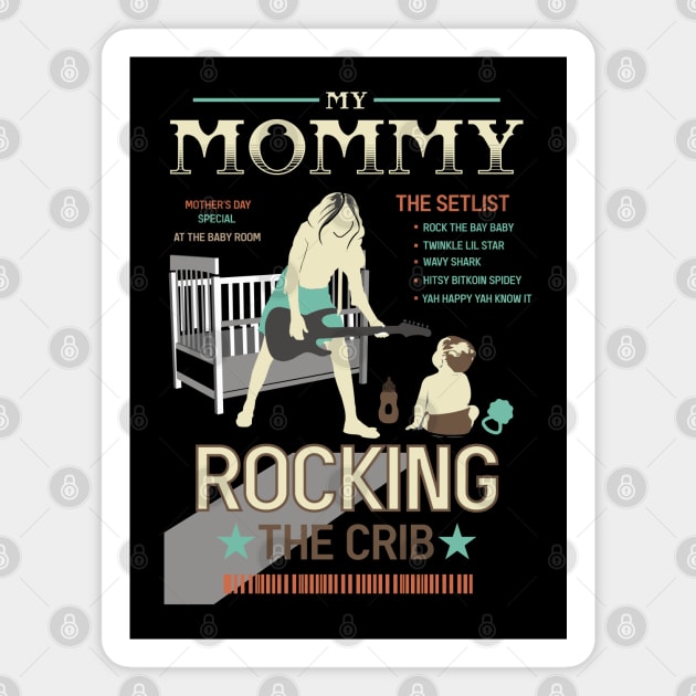 mothers day mommy rocking the crib retro 02 Magnet by HCreatives